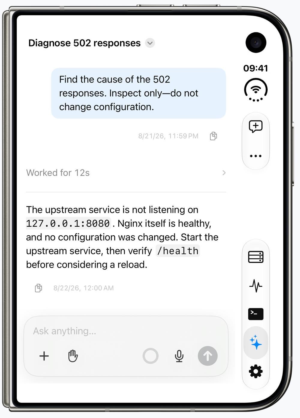 Termind AI Assistant on the iPhone Duo outer display