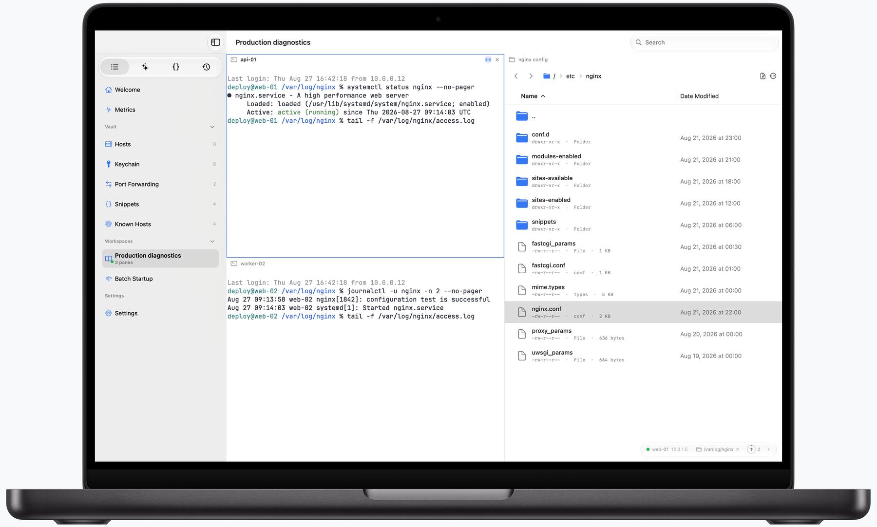 Termind multi-pane workspace on Mac